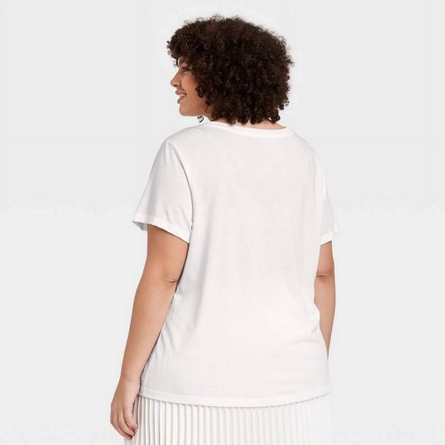A New Day Women's Short Sleeve Round Neck T Shirt White Size XL - Picture 4 of 11