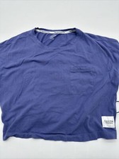 Calvin Klein Performance T-Shirt Women Small Blue Pocket Drawstring 5674