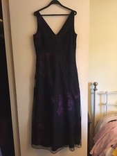 Per Una Black Evening Dress With Purple Embroidery