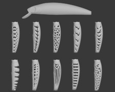 wLure Hard Plastic 3D Stencil for Fishing Lure Jerkbait Blank Body UPM641