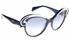 PRADA 2011 RARE AUTHENTIC BAROQUE PR28NS BLUE CAT EYE SUNGLASSES BRAND NEW