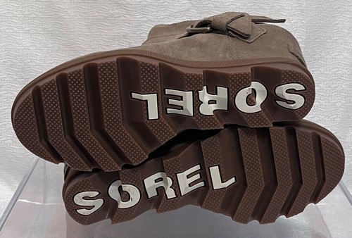 NWT Sorel Joan Of Arctic Wedge II Buckle Ankle Booties Suede Womens 5.5 Taupe - Picture 6 of 9