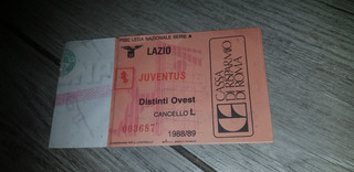 LAZIO VS JUVENTUS CHAMPIONSHIP 1988/89 RARE USED TICKET STADIUM TICKET