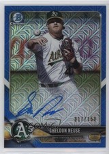 2018 Bowman Chrome Prospect HTA Blue Mojo Refractor /150 Sheldon Neuse Auto 10no
