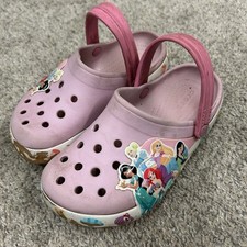 Disney Princess Crocs Pink Size C13 Slip On Clogs Cinderella Elsa Little Mermaid