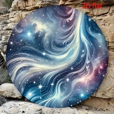 1pc 2D 1pc Vintage Round Aluminum Metal Wall Decor- Fantasy Design, Dazzling Cos