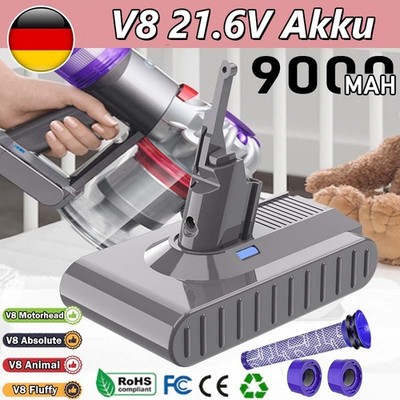 9.0Ah Akku für Dyson V8 SV10 21.6V Absolute Animal Fluffy Vacuum Cleaner Filter