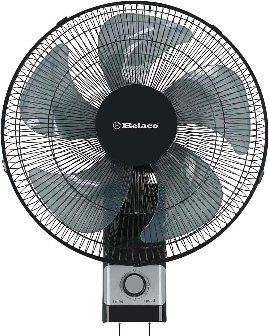 Belaco Wall Fan 16 Inch Wall Mounted 3 Speed Mode Oscillation Fan Tilt Head Easy