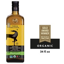 Extra Virgin Olive Oil Cold Pressed Unfiltered 34 fl oz Glass Bottle Italian
