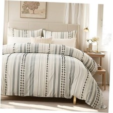 100 Cotton Duvet Cover Size   Gray Striped Bedding Set with King Grey