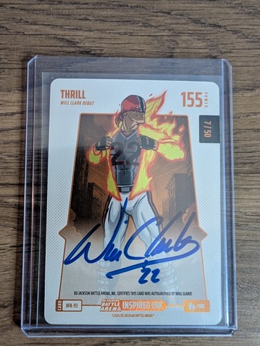 Bo Jackson Battle Arena WILL CLARK THRILL #BFA-93 Fire Battlefoil Auto /50