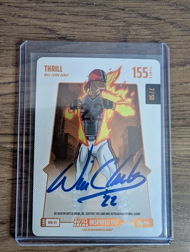 Bo Jackson Battle Arena WILL CLARK THRILL #BFA-93 Fire Battlefoil Auto /50