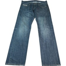 Vintage Diesel Jeans Men's Size 38W 35L Blue Straight Fit Denim Made in Italy