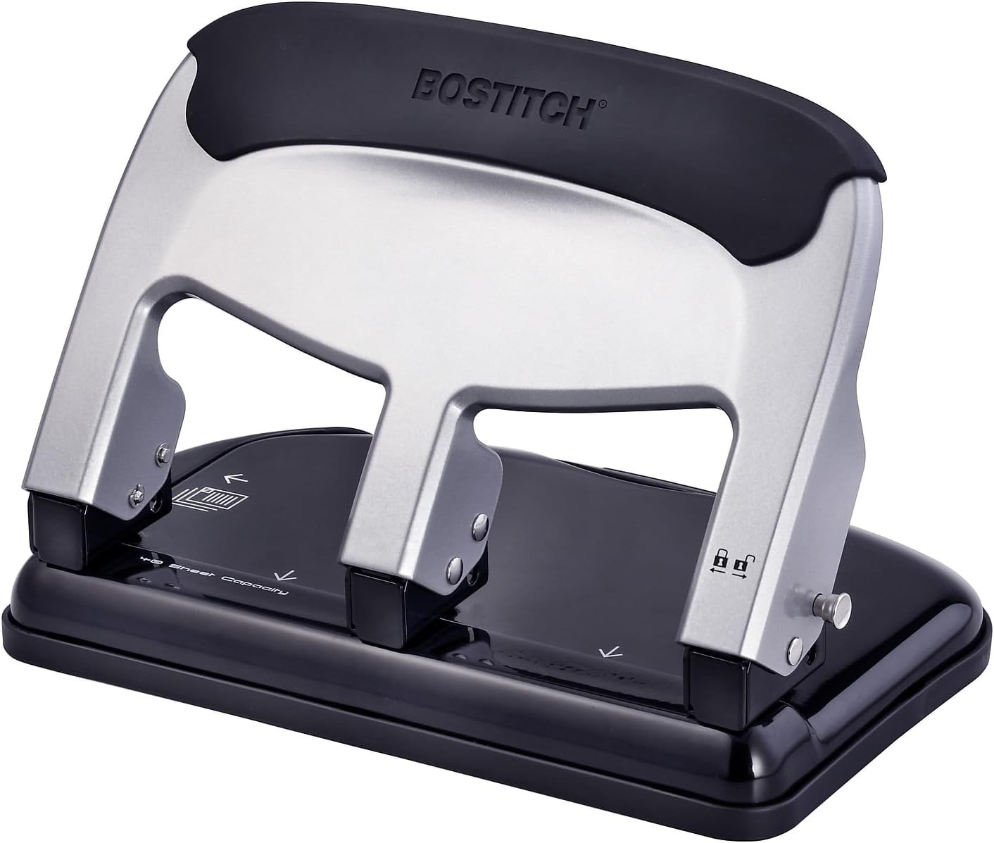 Bostitch Heavy Duty Steel Paper 3 Hole Punch 40 Sheet Capacity Metal Home Office