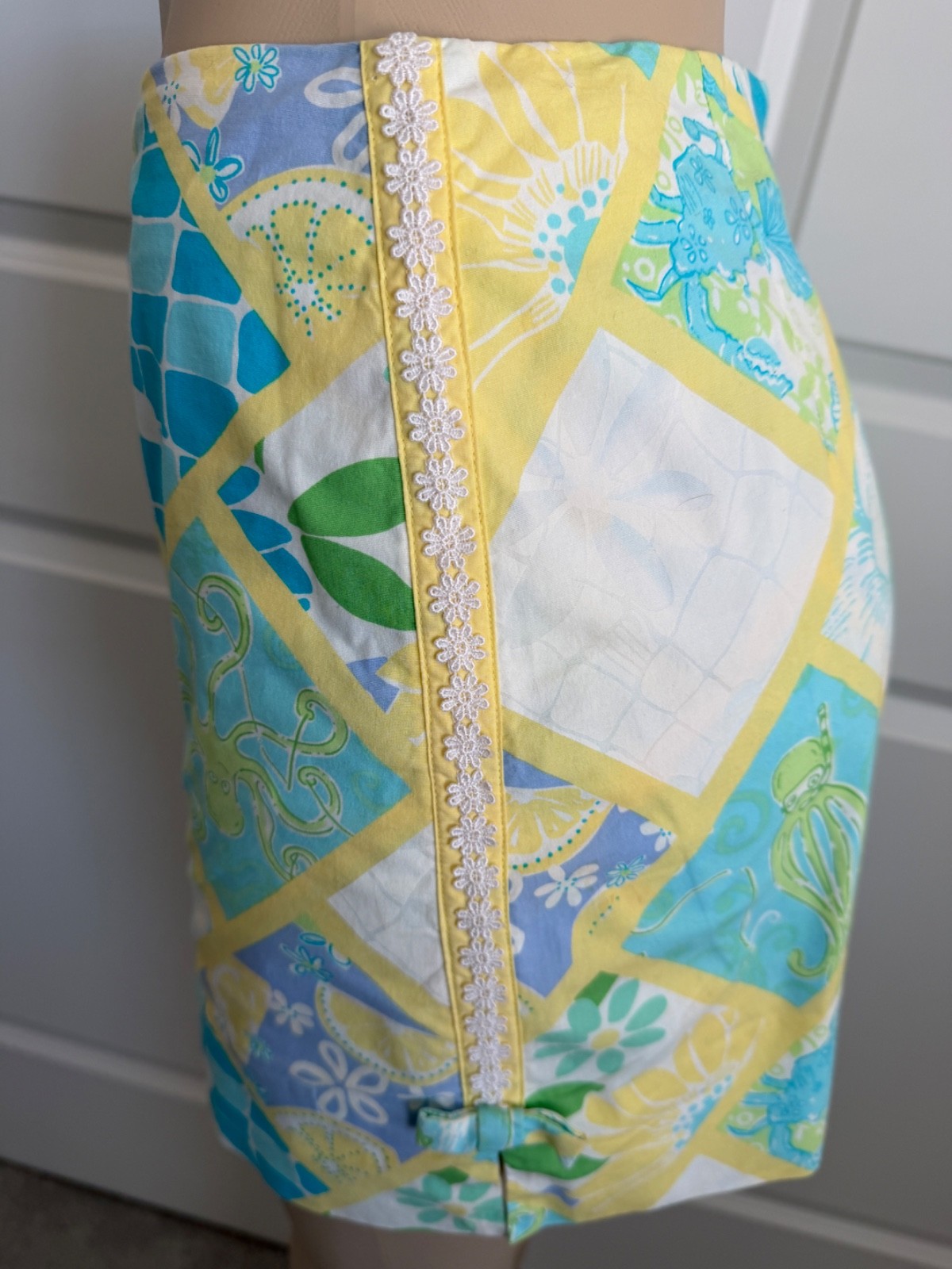 Lilly Pulitzer Skort Size 2 Patchwork Octopus Lem… - image 5