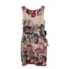 Adrianna Papell Rose Print Sleeveless Sheath Dress Size 4 