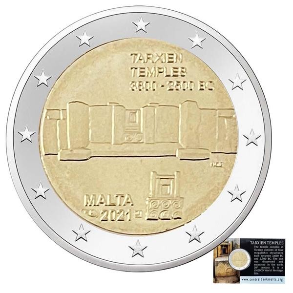2 Euro Malte 2021 Sites Préhistoriques (6) Temple de Tarxien Pièce BU