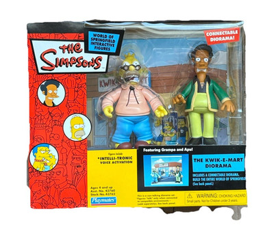 Playmates Simpsons Interactive Voice Activation Grampa Apu Kwik-E-Mart Diorama