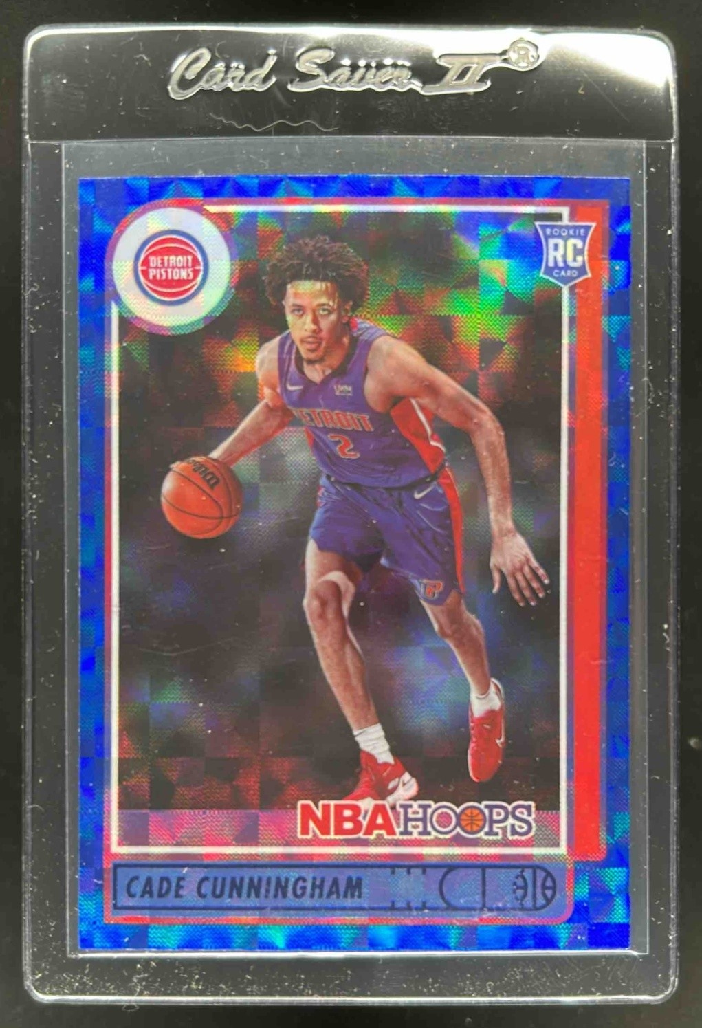 2021-22 Panini Hoops Cade Cunningham RC Hyper Blue Rookie #201 Pistons