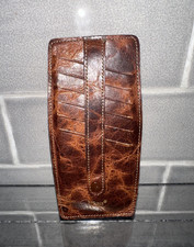 VINTAGE Brown Leather Credit Card Case by BOSCA