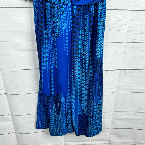 Calvin Klein Damen Größe 6 mattes Jersey Neckholder Kleid blau geometrisches Muster NEU - Bild 4 von 11