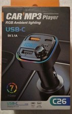 Car MP3 Player RGB Ambient Lighting USB-C 5V 3.1A C26 7 Color