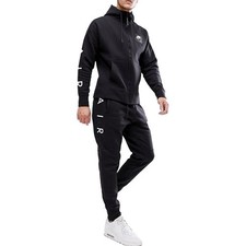 NIKE AIR 886044 Mens Tracksuits Fleece Club Zip Arm Print Hoodie Joggers Black