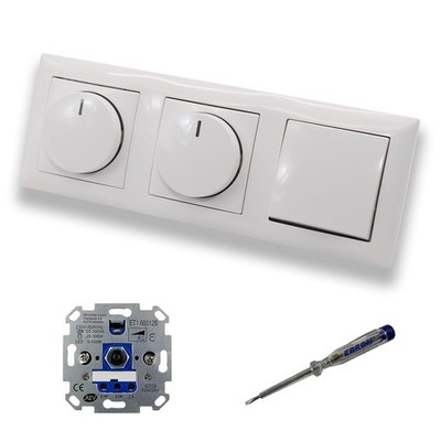 REV Ritter (2x) LED Dimmer Busch Jäger Schalter BalanceSi alpin glänzend