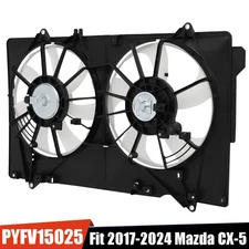 Engine Radiator Cooling Dual Shroud Fan For 2017-2024 Mazda CX-5 2.5L PYFV15025