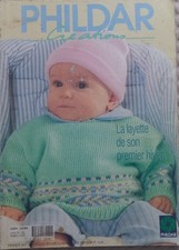 CATALOGUE TRICOT PHILDAR n°251 BEBE LAYETTE AUTOMNE HIVER 1994