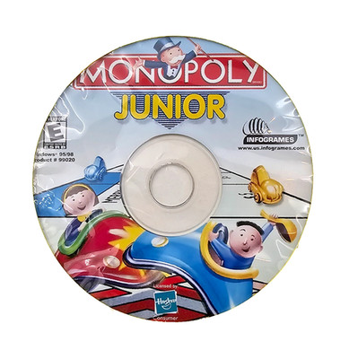 Monopoly Junior PC CD-ROM Video Game Multiplayer Family Fun - Pre Owned/Good