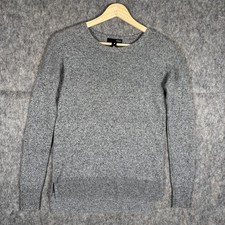 100 Cashmere Aqua Sweater Women's XS Gray Knit Preppy Soft Luxury Refined