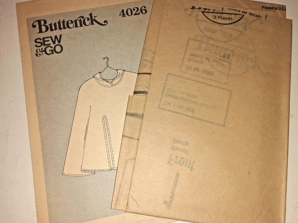 Butterick 4026 Cape Hooded Poncho Pullover Sewing Pattern Ladies 8 S VTG UC Sew - Image 4 of 4
