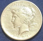 1921 Peace Dollar VF condition #a13