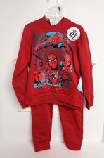 NWT Marvel Spider-Man Boys 3-Piece Hoodie T-Shirt Pants Set Color: Red Size: 5