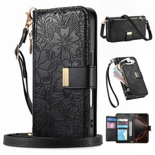 Crossbody Wallet Case for Samsung Galaxy A17 A16 A25 A26 A36 A35 w Zipper Pocket