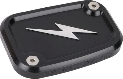 THRASHIN SUPPLY CO. Fits Master Cylinder Cover - Brake - Front - Black/Twice-Cut