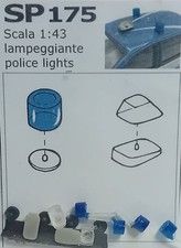 ACCESSORI 1/43 LAMPEGGIANTI da TETTO CILINDRICO + OCCHIO FAL. POLIZIA TRON SP175