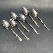Vtg Oneida Thor Stainless Starburst Atomic MCM 6” Tea Spoon Set Of 6 Made In USA