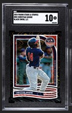 2024 Panini Stars & Stripes #88 Christian Moore Black Swirl 1/1 SGC 10