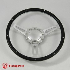 Flashpower 15 Black Forest Wood Steering Wheel Rivete Vintage Ford Mustang
