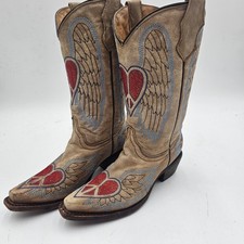 Corral Women's Heart Wings Cowgirl Boots Cowboy Boots Size 3