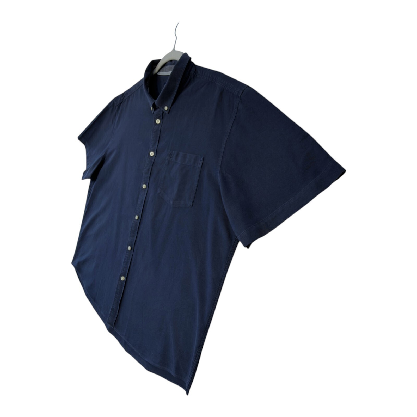 Lincoln Shirt Men's UK Size 2XL Blue Button Down Short Sleeve Wing Collar image 5