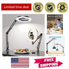 Overhead Phone Mount with 3 Color LED Ring Light for TikTok and YouTube Creators