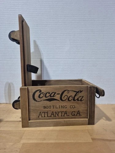 Vintage Wooden Coca-Cola Crate Scooter 10 Inches tall