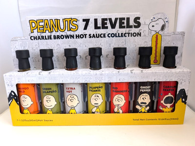 Peanuts 7 Levels of Charlie Brown Hot Sauce Collection  NEW  5887