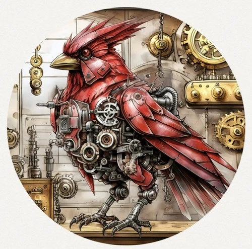 Hayleybug 1 oz Clockwork Cardinal silver Round w/ COA mintage 15