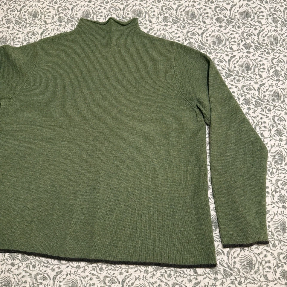 Винтажный Venezia джинсы зеленый ягненка смесь насмешливый шеи свитер женщин 14/16 коричневый отделки - Изображение 4 из 4