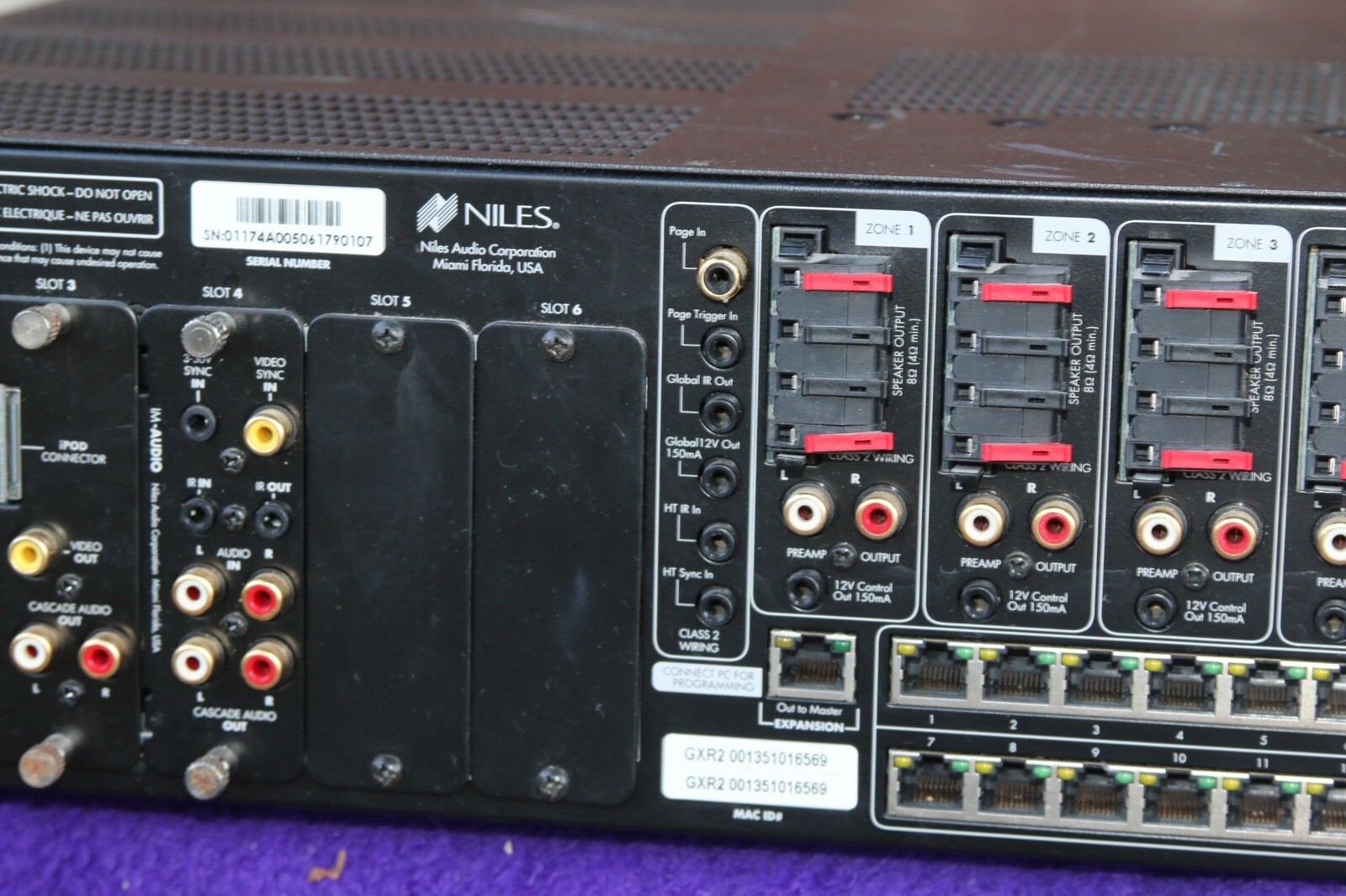 NILES GXR2 INTELICONTROL ICS AMP ( MULTI ZONE )  WITH 4 CARDS - As/is