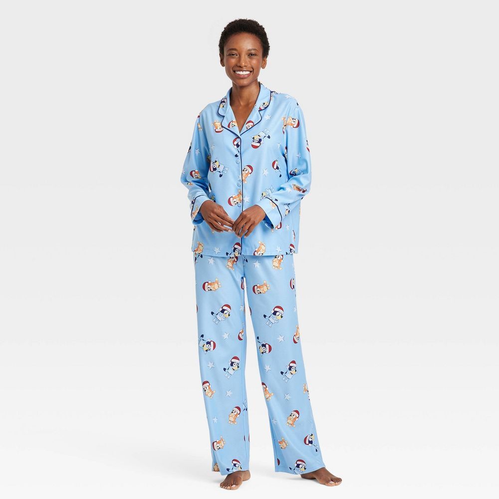 Women's Bluey Coat and Pants Pajama Set - Blue XS